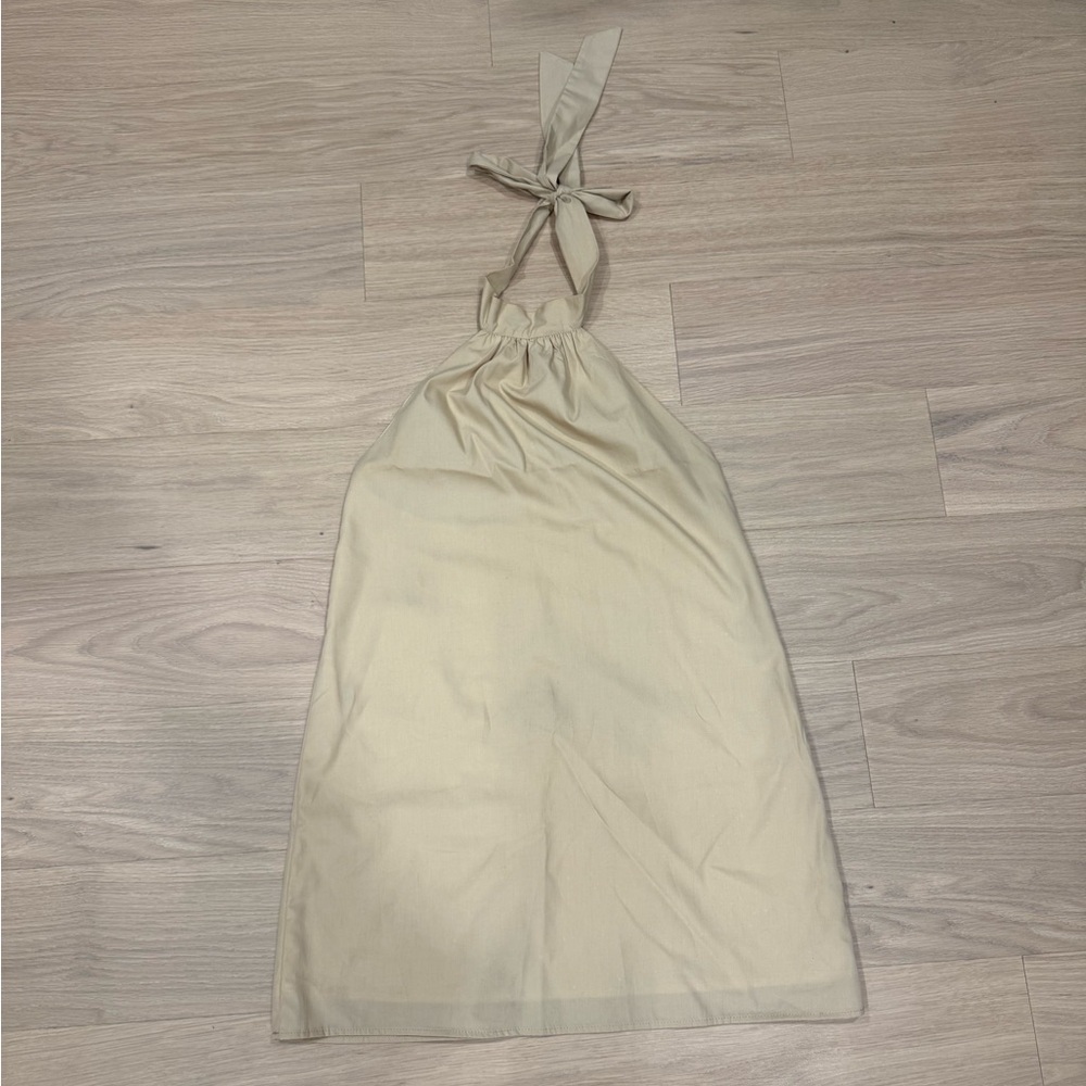 Elegant Cream Halter Dress